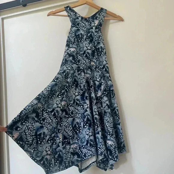 Abercrombie Kids Dress Girl's/ Kid's Size XL Blue Butterfly Print Sleeve… - Picture 3 of 6